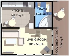 20’x25’ Cozy 2-Story Tiny House Cabin DIY Architectural Build Plans PDF Download