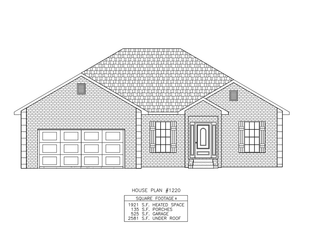 Traditional House Plans 1921 SF 4 Bed 2-1/2 Bath Open Floor (Blueprints) #1220