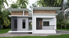 43 x 30 Feet Budget Friendly Single Story House Plan & 3D images , CAD file,PDF