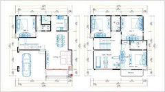 House Plans 9×11 Meter 30×36 Feet 4 Beds 3 Baths Shed Roof (A4 Hard Copy)
