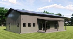 The Nueces Barndominium Plan – 2 Bedrooms / 2 Baths 1,543 SF Design Blueprints