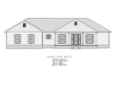 Ranch House Plans 1614 SF 3 Bed 2 Bath Split BR – Open Floor (Blueprints) #1213