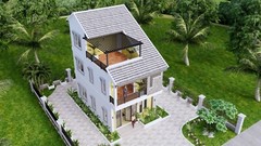 Small House Design 5.5×8 Meter 18×26 Feet 3 Beds 4 Baths Gable Roof A4 Hard Copy