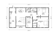 Barndominium 3 Bedrooms 2 Bath 30’x60′ floor plan, (1800 sq ft) | PDF DOWNLOAD