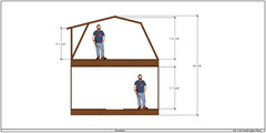 Small Cabin 16ft x 16ft 2 floors Gambrel Roof Build plans, lumber list -PDF