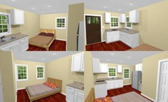 16×16 Tiny Duplex — 441 sq ft — PDF Floor Plan — Model 23