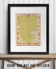 Philmont Scout Ranch New Mexico c1960 Vintage Topographic Map Wall Art