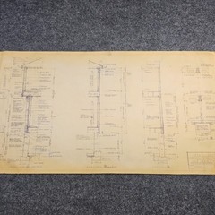 Vintage House Blueprint 33×17 1964 Mid Century Modern Drawing Art Glen Ellyn IL