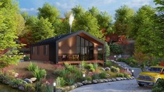 Barn House 2 Bed, Bathroom, Living Room, Terrace CAD Blueprints Metric/Imperial