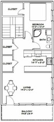 40×40 Apartment with 2-Car 1-RV Garage – PDF FloorPlan – 964 sqft – Model 1F