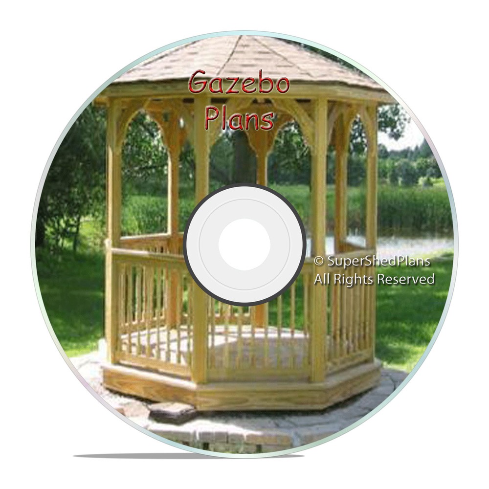 Custom Design Gazebo Plans, 8ft Octagon Plans, DIY Blueprints, Backyard Projects