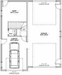 36×42 Apartment with 1-Car 1-RV Garage — PDF Floor Plan — 961 sqft — Model 2B