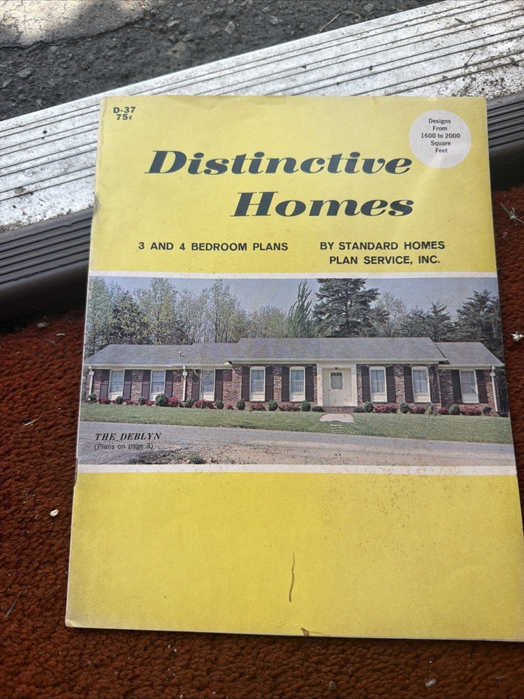 Vintage Distinctive Homes House Plans Catalog Standard Homes Plan Service D-37