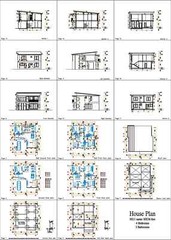 House Plans 9×11 Meter 30×36 Feet 4 Beds 3 Baths Shed Roof (A4 Hard Copy)