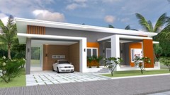 House Design Plan 16×12 Meter 52×39 Feet 3 Bedrooms Shed Roof (A4 Hard Copy)