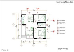 24×24 Feet Small House Plans 7×7 Meter 2 Bedrooms Hip Roof (A4 Hard Copy)