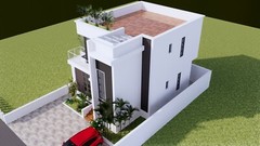 25×30 Feet Small House Plan 7.5×9 Meter 4 Beds 5 Baths Terrace (A4 Hard Copy)
