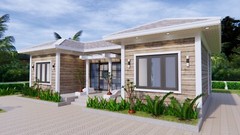 Custom House Plan 43×25 Feet 13×7.5 Meter 3 Beds 2 Baths Hip Roof (A4 Hard Copy)