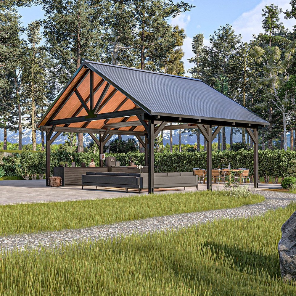 24’x20’ Multi-Functional Pavilion Plans: Large Outdoor Shelter Blueprint