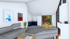 Barn House 2 Bed, Bathroom, Living Room, Terrace CAD Blueprints Metric/Imperial