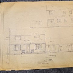 Vintage House Blueprint 33×17 1964 Mid Century Modern Drawing Art Glen Ellyn IL