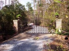 On Sale! #1251 Wrought Iron Style Steel Driveway Gate 16′ Inc Post Pkg Safety