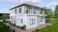 36×40 Feet Modern House Plan 11×12 Meter 4 Beds 4 Baths Hip Roof (A4 Hard Copy)