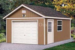 12 x 16 Garage Shed / Workshop Building Project Blueprints, Design #51216
