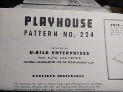 Vintage U-Bild Enterprises Playhouse Woodworking Plan Pattern No. 224
