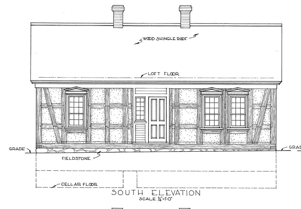 Timber frame cottage, printed architectural drawings, single story home plan