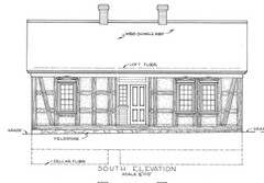 Timber frame cottage, printed architectural drawings, single story home plan