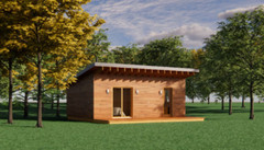 Modern 19′ x 28′ ADU/In-law Cabin / Guest / Tiny House Plans and Blueprints