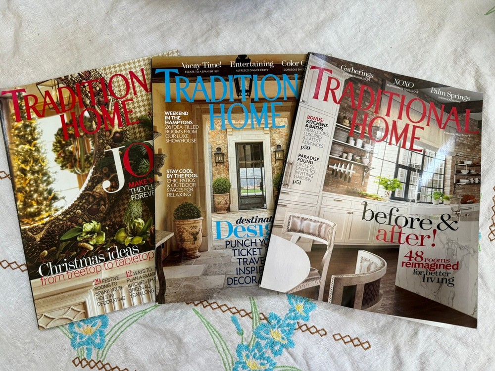 Lot of 3 Magazines Traditional Homes: 2009 & 2017, Charismas Ideas, Kitchen/Bath