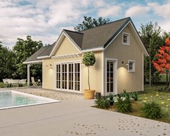 Traditional Pool House Plan, Plan,Country Shed design blueprints