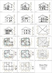 Custom House Plan 26×36 Feet 9×11 Meter 5 Beds 3 Baths Hip Roof (A4 Hard Copy)