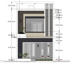 20×40 Feet Narrow House Plan 6×12 Meter 3 Beds 4 Baths Terrace (A4 Hard Copy)