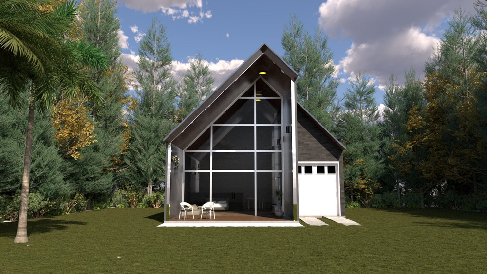 Modern House Plan with Blueprint PDF, DWG & 3D Design- 1100sqft (No 13)