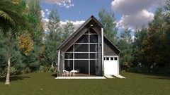 Modern House Plan with Blueprint PDF, DWG & 3D Design- 1100sqft (No 13)