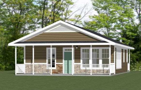 28×32 House — 2 Bedroom 1 Bath — 895 sq ft — PDF Floor Plan — Model 1F