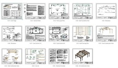 Garden Barn Pavilion with Double roof plan , 26’x16′ Patio Blueprints