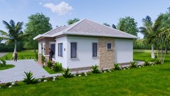 40×30 Feet House Plan 12×9 Meter 3 Beds 2 Baths Hip Roof PDF Plan (A4 Hard Copy)