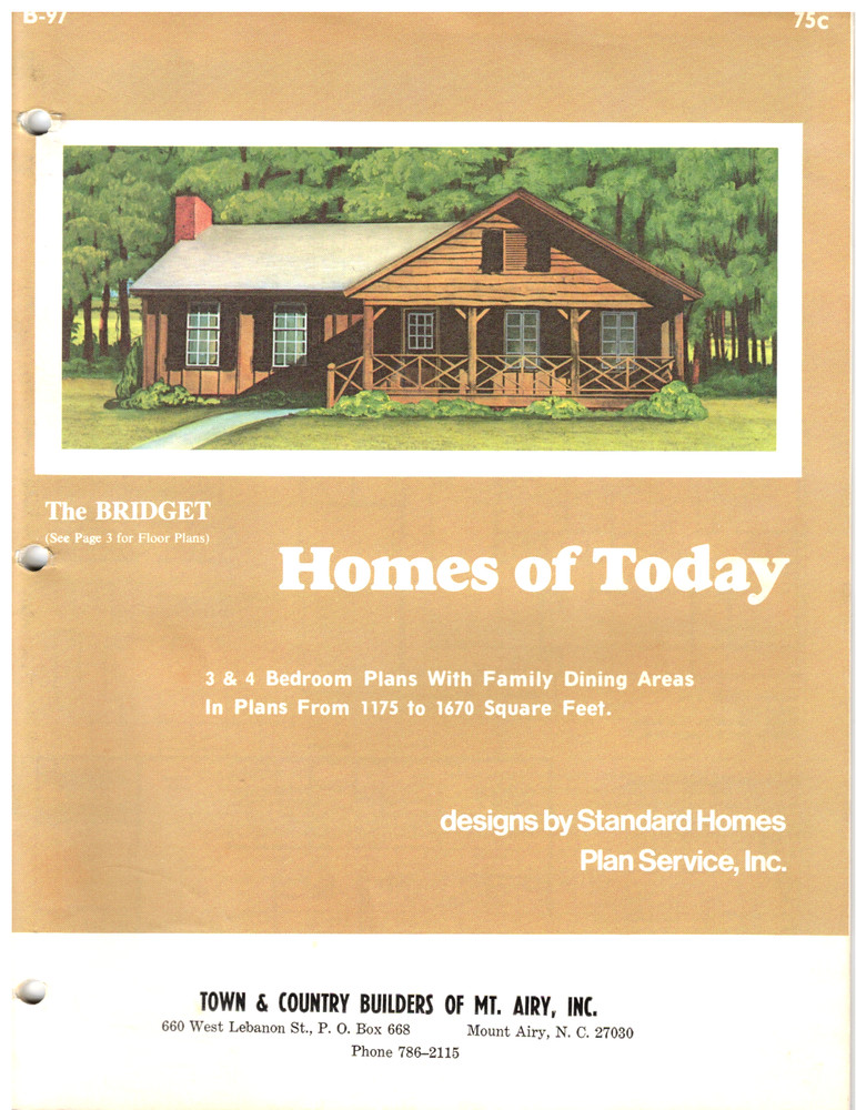 VTG 1979 ‘HOMES OF TODAY’ 3 AND 4 BEDROOM CATALOG OF HOUSE PLANS! LAYOUTS/PICS!