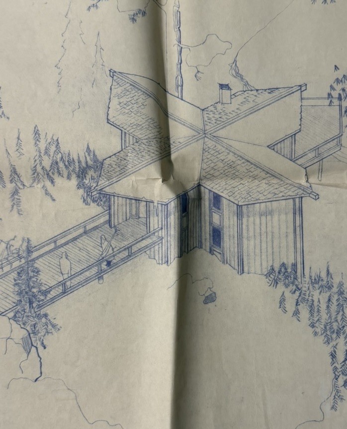 Vintage 1963 Lake Tahoe Alpine Meadows MCM Cabin Blueprints Mid Century