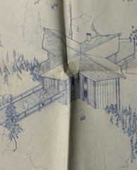 Vintage 1963 Lake Tahoe Alpine Meadows MCM Cabin Blueprints Mid Century