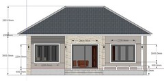 Small House Plan 11×7 Meter 36×23 Feet 3 Beds 1 Bath Hip Roof (A4 Hard Copy)