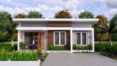 33×27 Feet Small House Plan 10×8 Meter 2 Beds 2 Baths Shed Roof (A4 Hard Copy)