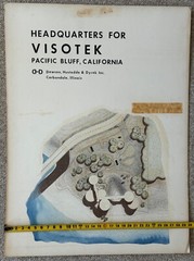 Vintage 1970s Visotek Headquarters Architectural Rendering Plans Blue Prints