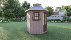 Hexagon Shed Plans – 4′ Hexagon Shape with 8′ Diameter, DIY Wood Construction