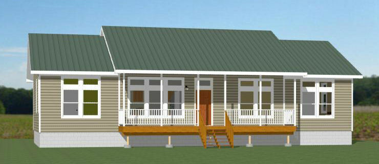 60×30 House — 4 bedroom 3 Bath — 1,800 sqft — PDF Floor Plan — Model 2C