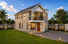 Modern 4 Bedroom House plan (Hybrid Roof Design)